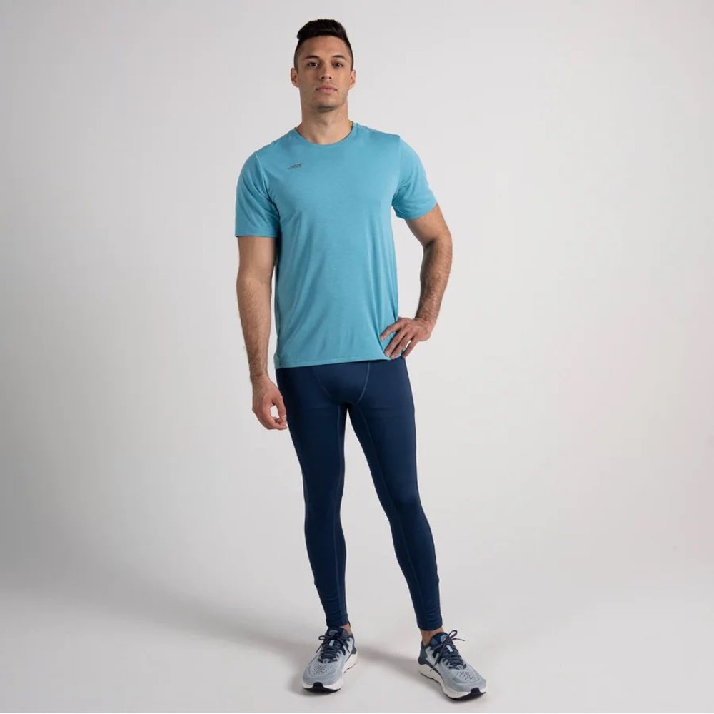 Altra Mens Core Training Tight Large L Navy Blue Running Athletic Leggings Gym